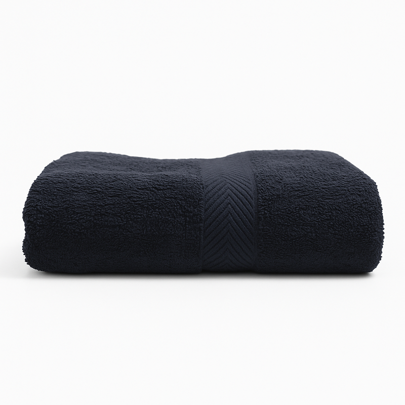 2-Piece Premium Hand Towel – Black Textured Chevron