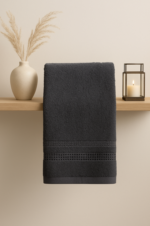 2-Piece Premium Hand Towel – Charcoal Grey