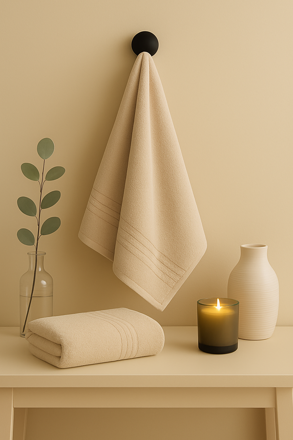 2-Piece Premium Hand Towel – Light Beige