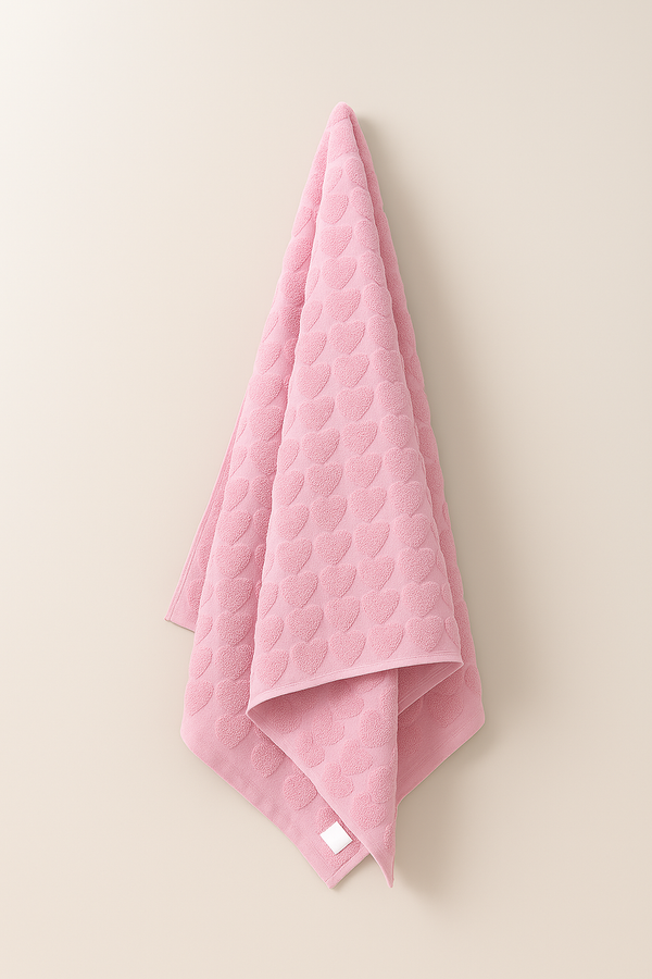 Premium Bath Towel – Dusty Rose Heart