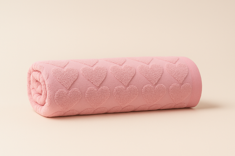 Premium Bath Towel – Dusty Rose Heart