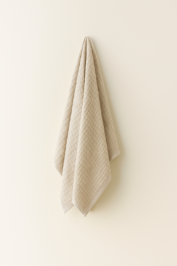 2-Piece Premium Hand Towel – Cream White Waffle Weave