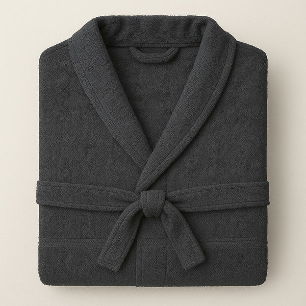 Luxury Cotton Bathrobe – Dark Grey