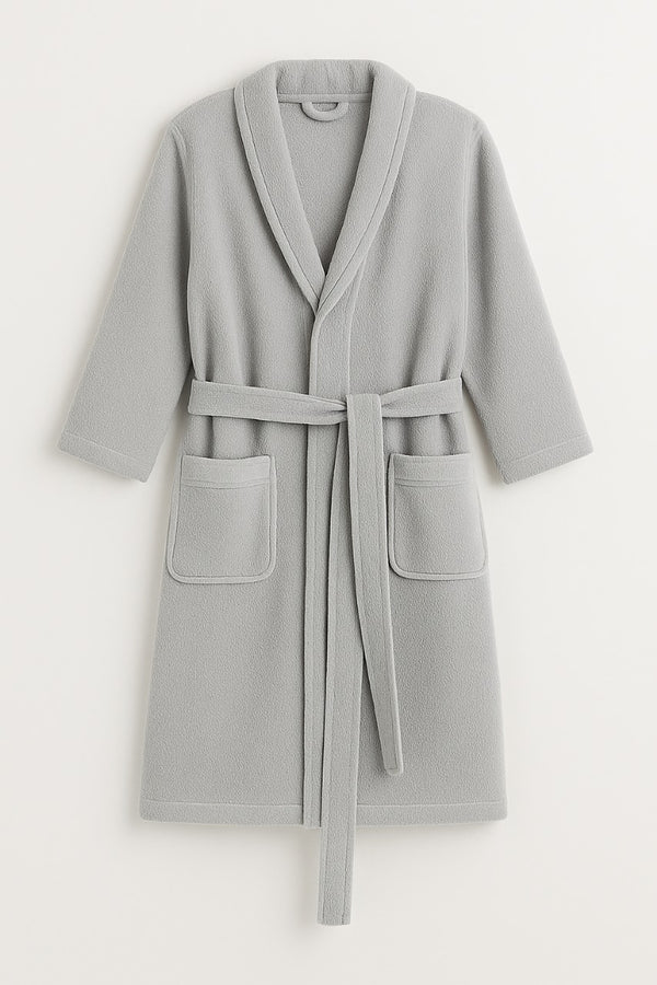 Luxury Cotton Bathrobe – Dove Grey