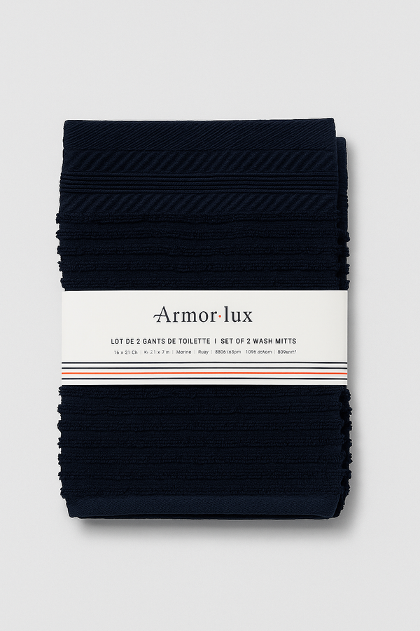 Armor Lux Bath Gloves – Set of 2 (Navy Blue)