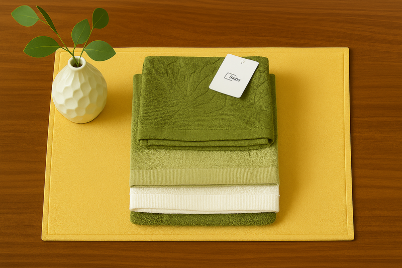 3-Piece Kitchen Towel Set – Olive Green, Sage Green & Classic White