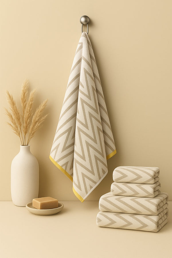 Plush Yellow Multi 3-Piece Towel Set