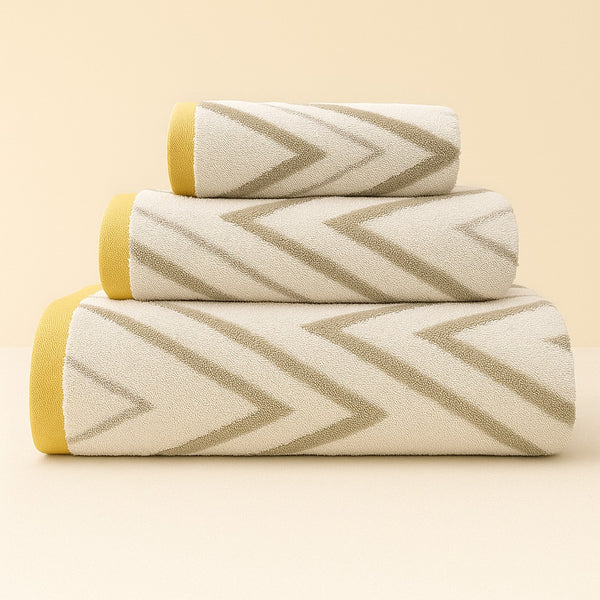 Plush Yellow Multi 3-Piece Towel Set