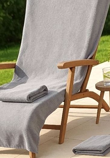 Terry Cotton Sun Lounger Chair Cover – beige/taupe