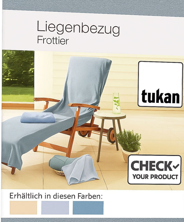 Terry Cotton Sun Lounger Chair Cover – Light Blue