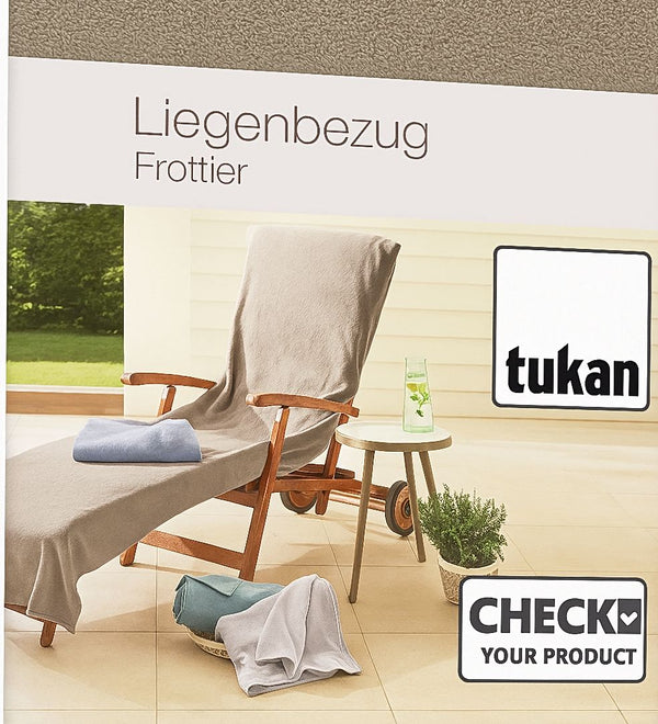 Terry Cotton Sun Lounger Chair Cover – beige/taupe