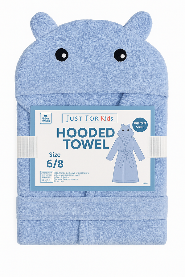 Luxury Kids Bathrobe – Blue (Age 6–8)