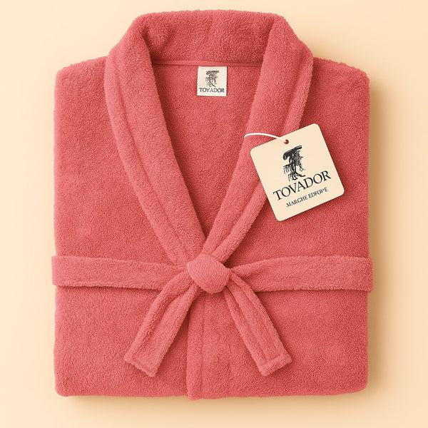 Luxury Cotton Bathrobe – Deep Pink