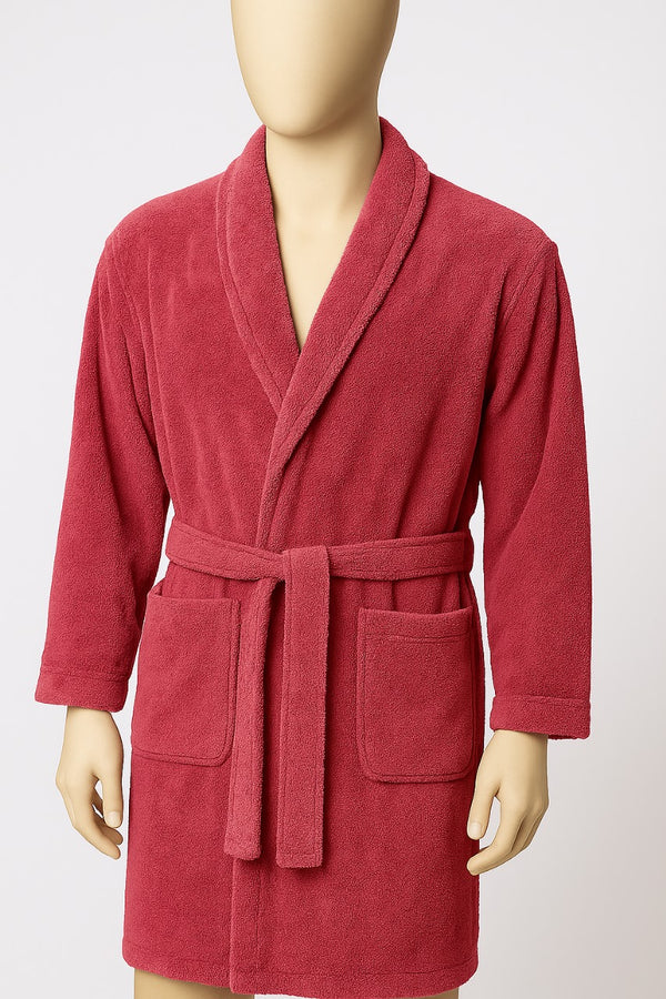 Luxury Cotton Bathrobe – Deep Pink