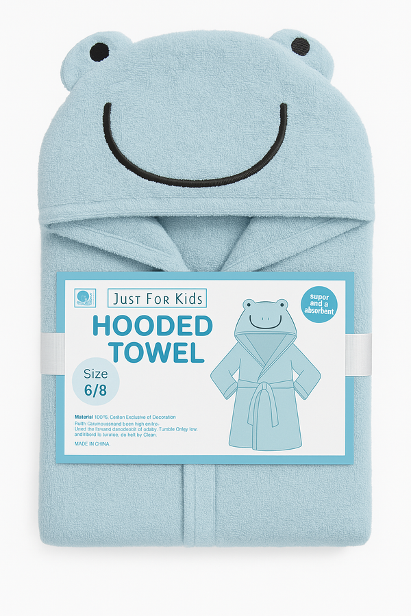 Luxury Kids Bathrobe – Light Blue (Age 6–8)