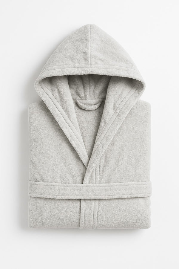 Luxury Cotton Bathrobe – Light Grey