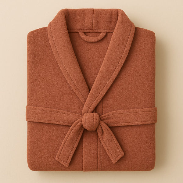 Luxury Cotton Bathrobe – Rust