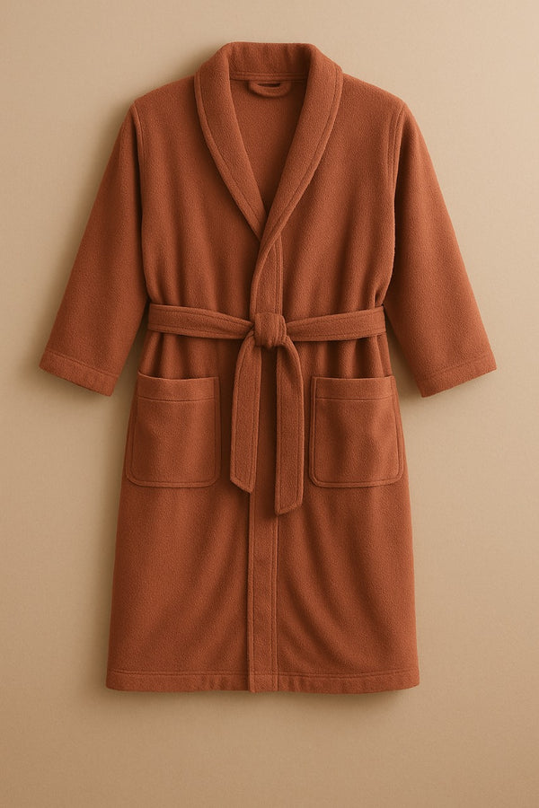 Luxury Cotton Bathrobe – Rust